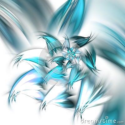 Blue feathery fractal flower Stock Photo