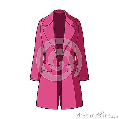 Blue female restrained coat buttoned. Women`s outerwear..Women clothing single icon in cartoon style vector symbol stock Vector Illustration
