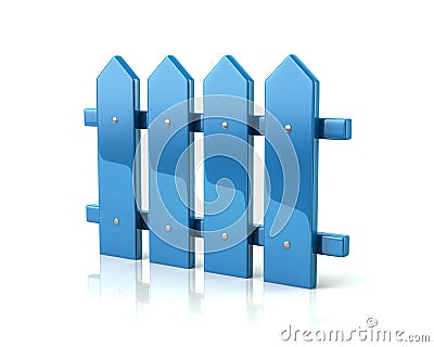 Blue fence icon Cartoon Illustration