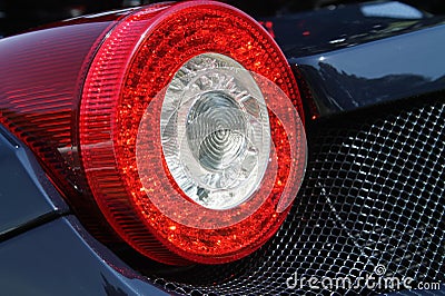 Blue ferrari tail lamp Editorial Stock Photo