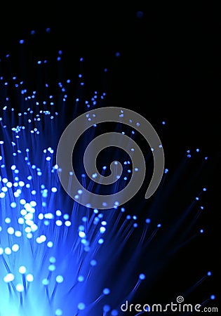 Blue Fiber Optic Cable Stock Photo