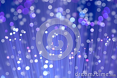 Blue fiber optic light strands Stock Photo