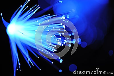 Blue fiber optics Stock Photo