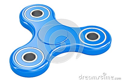 Blue Fidget Spinner, 3D rendering Stock Photo