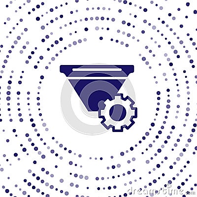 Blue Filter setting icon isolated on white background. Abstract circle random dots. Vector Vector Illustration