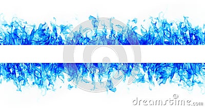 Blue Fire flame frame Stock Photo