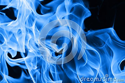 Blue fire flames Stock Photo