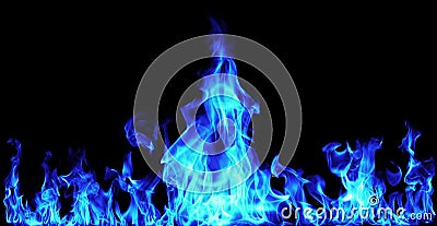 Blue Fire flames Stock Photo