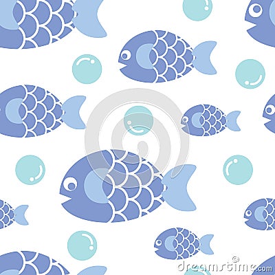 Blue fish Vector Illustration