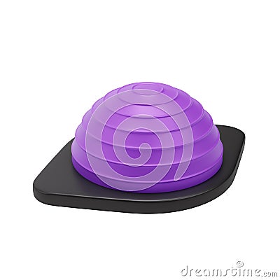 Blue fitness balance ball on stand Cartoon Illustration