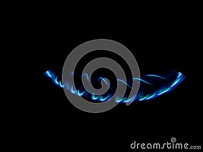 Blue flame of gas on a cooker Stock Photo