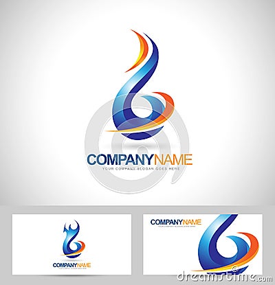 Blue Flame Logo Vector Illustration