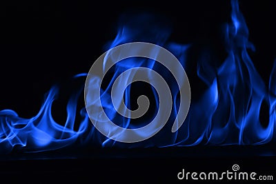 Blue flames of fire as abstract backgorund Stock Photo