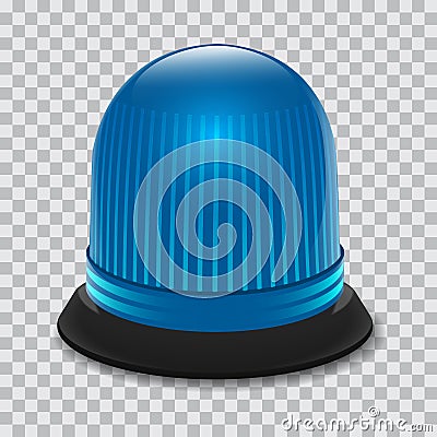 Blue flasher icon, realistic style Vector Illustration