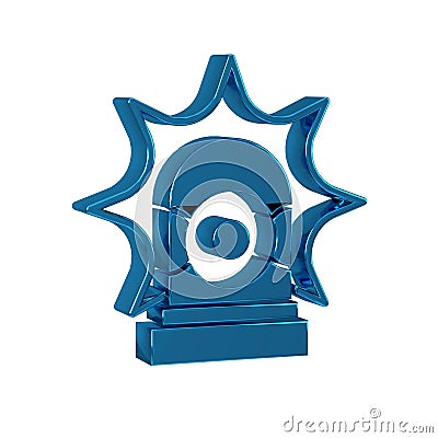 Blue Flasher siren icon isolated on transparent background. Emergency flashing siren. Stock Photo