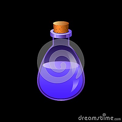 Blue flask icon, cartoon style Stock Photo