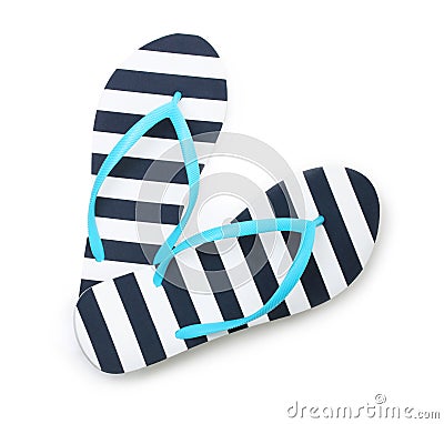 Blue flip flop beach shoes Stock Photo