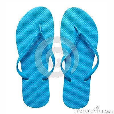 Blue flip-flops isolated Stock Photo