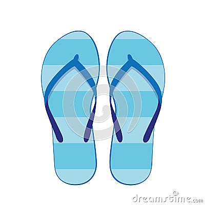 Blue flip flops swim wear isolated on a white Vector Illustration