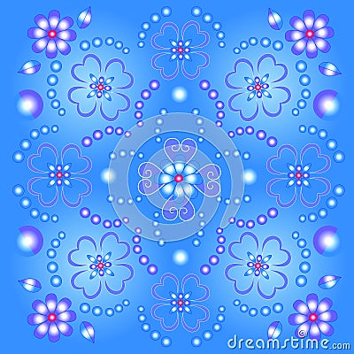 Blue floral Bckground Vector Illustration