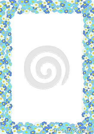 Blue floral frame Vector Illustration