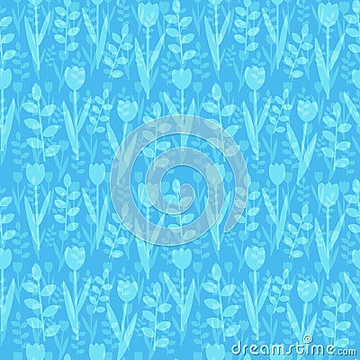 Blue floral pattern Vector Illustration