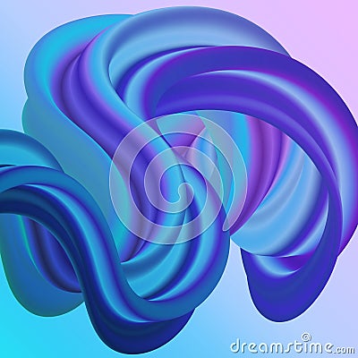3D Twisted Curved Wave Vector Illustration