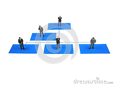 Blue flowchart Stock Photo