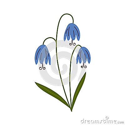 Blue Flower flat icon, plant nature, chamomile sign, a colorful solid pattern on a white background, eps 10. Vector Illustration