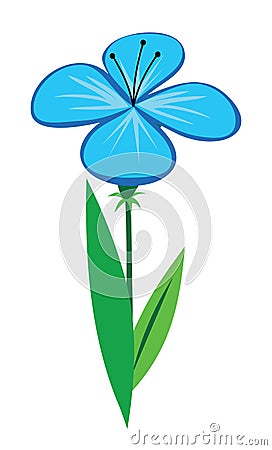 Blue flower Vector Illustration