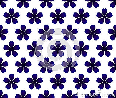 Blue flower pattern Vector Illustration