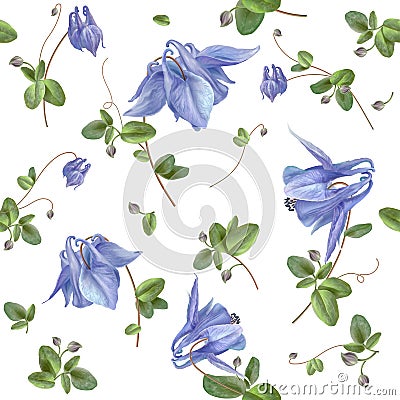 Blue flower pattern Vector Illustration