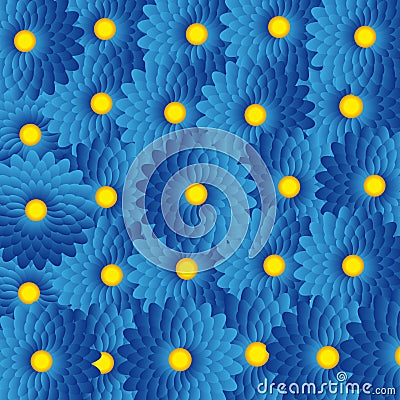 Blue flowers- abstract background Vector Illustration