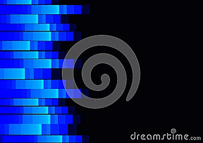 Blue fluorescent pixel speed abstract Vector Illustration