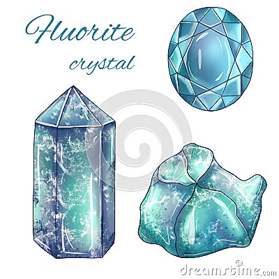 Blue fluorite crystal, magical gem stone, birthstone Stock Photo