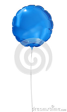 A Blue foil balloon isolated on a white background Stock Photo