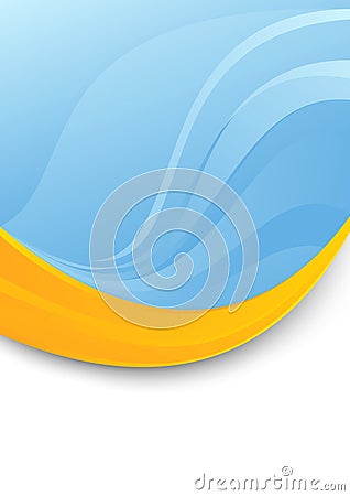 Blue folder template - orange swoosh Vector Illustration