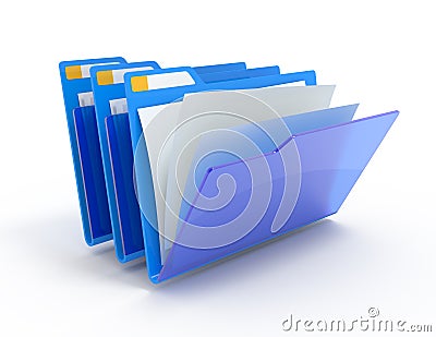 Blue folders. Stock Photo