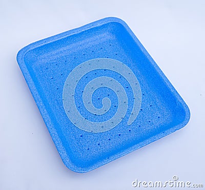 Blue food tray. Stock Photo