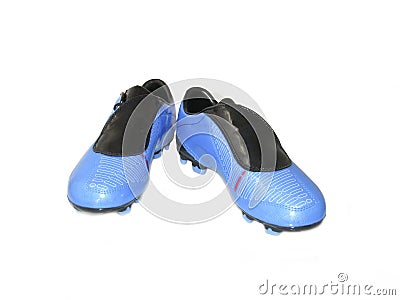 Blue football boots Stock Photo