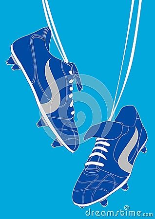 Blue football shoes Vector Illustration