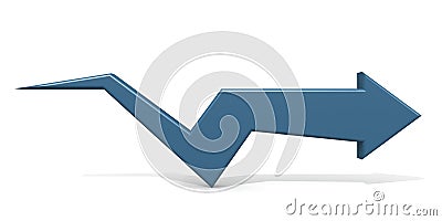 Blue forward arrow isolated on white background Stock Photo