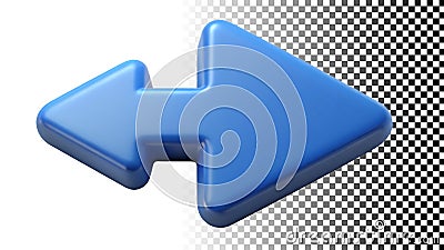 Blue forward arrow pointing right, next step direction navigation png transparent image Generative AI Stock Photo
