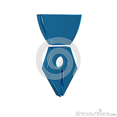 Blue Fountain pen nib icon isolated on transparent background. Pen tool sign. Stock Photo