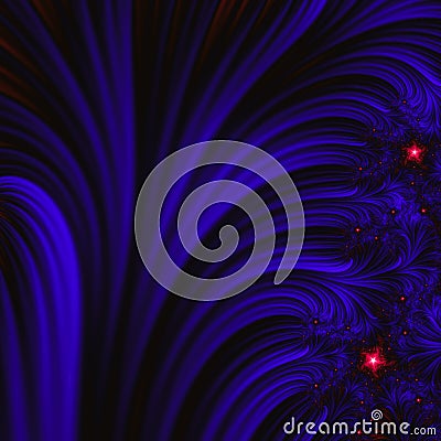 Blue fractal with pink star, beauty background Cartoon Illustration