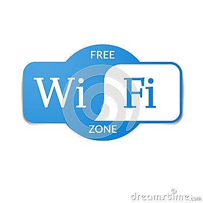 Blue free wifi zone signboard illustration Vector Illustration