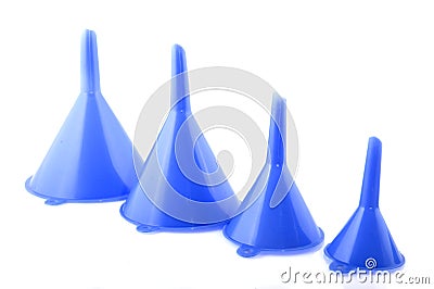 Blue funnels Stock Photo