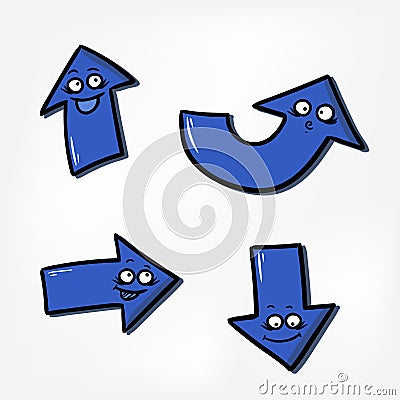 Blue funny arrows Stock Photo