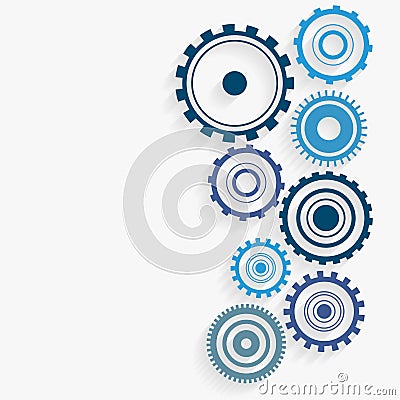 Blue gears industrial background design Vector Illustration
