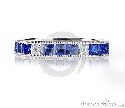 Blue Gemstone Ring Stock Photo